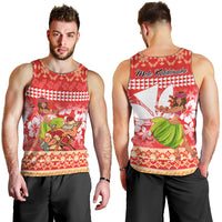 Hawaii Mele Kalikimaka Men Tank Top Santa Claus and Hula Dancing Merry Christmas - Wonder Print Shop