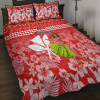Hawaii Mele Kalikimaka Quilt Bed Set Santa Claus and Hula Dancing Merry Christmas - Wonder Print Shop