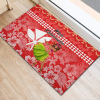Hawaii Mele Kalikimaka Rubber Doormat Santa Claus and Hula Dancing Merry Christmas - Wonder Print Shop