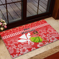 Hawaii Mele Kalikimaka Rubber Doormat Santa Claus and Hula Dancing Merry Christmas - Wonder Print Shop
