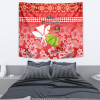 Hawaii Mele Kalikimaka Tapestry Santa Claus and Hula Dancing Merry Christmas - Wonder Print Shop