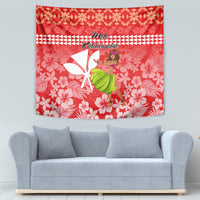 Hawaii Mele Kalikimaka Tapestry Santa Claus and Hula Dancing Merry Christmas - Wonder Print Shop