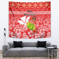 Hawaii Mele Kalikimaka Tapestry Santa Claus and Hula Dancing Merry Christmas - Wonder Print Shop