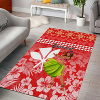 Personalised Hawaii Mele Kalikimaka Area Rug Santa Claus and Hula Dancing Merry Christmas LT9 - Wonder Print Shop