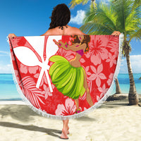 Personalised Hawaii Mele Kalikimaka Beach Blanket Santa Claus and Hula Dancing Merry Christmas LT9 - Wonder Print Shop