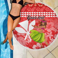 Personalised Hawaii Mele Kalikimaka Beach Blanket Santa Claus and Hula Dancing Merry Christmas LT9 - Wonder Print Shop