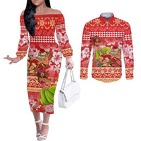personalised-hawaii-mele-kalikimaka-couples-matching-off-the-shoulder-long-sleeve-dress-and-long-sleeve-button-shirt-santa-claus-and-hula-dancing-merry-christmas