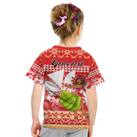 Personalised Hawaii Mele Kalikimaka Kid T Shirt Santa Claus and Hula Dancing Merry Christmas - Wonder Print Shop