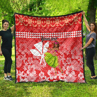 Personalised Hawaii Mele Kalikimaka Quilt Santa Claus and Hula Dancing Merry Christmas - Wonder Print Shop