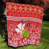 Personalised Hawaii Mele Kalikimaka Quilt Santa Claus and Hula Dancing Merry Christmas - Wonder Print Shop