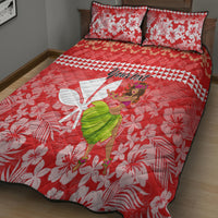 Personalised Hawaii Mele Kalikimaka Quilt Bed Set Santa Claus and Hula Dancing Merry Christmas - Wonder Print Shop