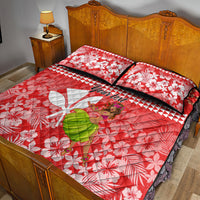 Personalised Hawaii Mele Kalikimaka Quilt Bed Set Santa Claus and Hula Dancing Merry Christmas - Wonder Print Shop