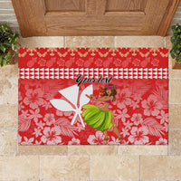 Personalised Hawaii Mele Kalikimaka Rubber Doormat Santa Claus and Hula Dancing Merry Christmas - Wonder Print Shop