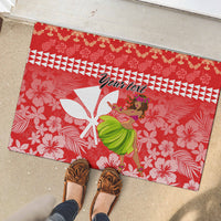 Personalised Hawaii Mele Kalikimaka Rubber Doormat Santa Claus and Hula Dancing Merry Christmas - Wonder Print Shop