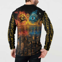 Eye of Ra and Eye of Horus Button Sweatshirt Power and Magic Ancient Egyptian Mythology LT9 - Wonder Print Shop