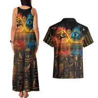 Eye of Ra and Eye of Horus Couples Matching Tank Maxi Dress and Hawaiian Shirt Power and Magic Ancient Egyptian Mythology LT9 - Wonder Print Shop