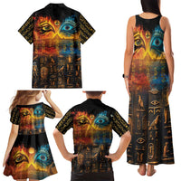 Eye of Ra and Eye of Horus Family Matching Tank Maxi Dress and Hawaiian Shirt Power and Magic Ancient Egyptian Mythology - Wonder Print Shop