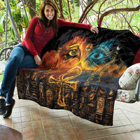 Eye of Ra and Eye of Horus Quilt Power and Magic Ancient Egyptian Mythology - Wonder Print Shop