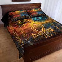 Eye of Ra and Eye of Horus Quilt Bed Set Power and Magic Ancient Egyptian Mythology - Wonder Print Shop