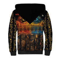 Eye of Ra and Eye of Horus Sherpa Hoodie Power and Magic Ancient Egyptian Mythology - Wonder Print Shop