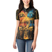 Eye of Ra and Eye of Horus Women Polo Shirt Power and Magic Ancient Egyptian Mythology - Wonder Print Shop