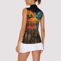Eye of Ra and Eye of Horus Women Sleeveless Polo Shirt Power and Magic Ancient Egyptian Mythology - Wonder Print Shop