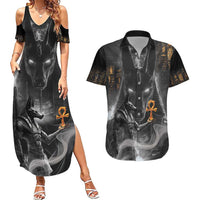 Mythical Anubis Couples Matching Summer Maxi Dress and Hawaiian Shirt The Egyptian God of Death LT9 - Wonder Print Shop