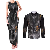 Mythical Anubis Couples Matching Tank Maxi Dress and Long Sleeve Button Shirt The Egyptian God of Death LT9 - Wonder Print Shop