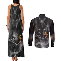 Mythical Anubis Couples Matching Tank Maxi Dress and Long Sleeve Button Shirt The Egyptian God of Death LT9 - Wonder Print Shop