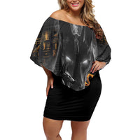 Mythical Anubis Family Matching Off Shoulder Short Dress and Hawaiian Shirt The Egyptian God of Death LT9 - Wonder Print Shop