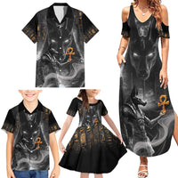 Mythical Anubis Family Matching Summer Maxi Dress and Hawaiian Shirt The Egyptian God of Death - Wonder Print Shop