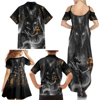 Mythical Anubis Family Matching Summer Maxi Dress and Hawaiian Shirt The Egyptian God of Death - Wonder Print Shop