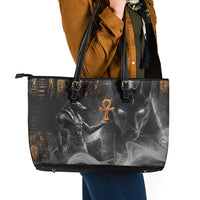 Mythical Anubis Leather Tote Bag The Egyptian God of Death - Wonder Print Shop