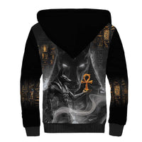Mythical Anubis Sherpa Hoodie The Egyptian God of Death - Wonder Print Shop