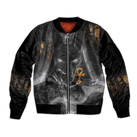 Mythical Anubis Sleeve Zip Bomber Jacket The Egyptian God of Death - Wonder Print Shop
