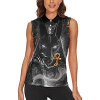 Mythical Anubis Women Sleeveless Polo Shirt The Egyptian God of Death - Wonder Print Shop