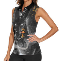 Mythical Anubis Women Sleeveless Polo Shirt The Egyptian God of Death - Wonder Print Shop
