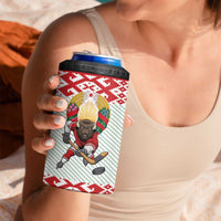 Belarus Ice Hockey Custom 4 in 1 Can Cooler Tumbler With Bison Mascot Flag Style