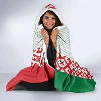 Belarus Ice Hockey Custom Hooded Blanket With Bison Mascot Flag Style