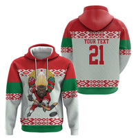 Belarus Ice Hockey Custom Hoodie With Bison Mascot Flag Style