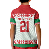 Belarus Ice Hockey Custom Kid Polo Shirt With Bison Mascot Flag Style