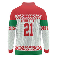 Belarus Ice Hockey Custom Long Sleeve Polo Shirt With Bison Mascot Flag Style