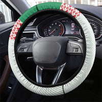 Belarus Ice Hockey Steering Wheel Cover With Bison Mascot Flag Style
