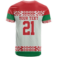 Belarus Ice Hockey Custom T Shirt With Bison Mascot Flag Style