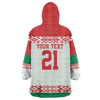 Belarus Ice Hockey Custom Wearable Blanket Hoodie With Bison Mascot Flag Style