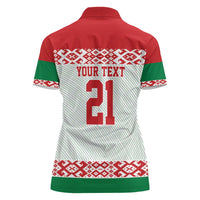 Belarus Ice Hockey Custom Women Polo Shirt With Bison Mascot Flag Style