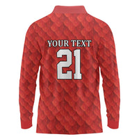 Wales Rugby Custom Long Sleeve Polo Shirt Y Ddraig Goch Ddyry Cychwyn