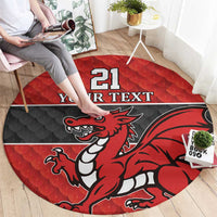 Wales Rugby Custom Round Carpet Y Ddraig Goch Ddyry Cychwyn