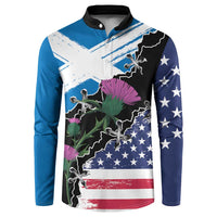 Scottish-American Heritage Month Button Sweatshirt Proud Scottish American Heritage