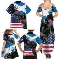 Scottish-American Heritage Month Family Matching Summer Maxi Dress and Hawaiian Shirt Proud Scottish American Heritage